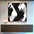 Quadro Quadrado Abstrato Preto e Branco Arte Efeito Pintura Canvas Com Moldura - Imagem 5