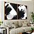 Duo de Quadros Abstrato Preto e Branco Arte Efeito Pintura Canvas Com Moldura - Imagem 3