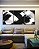 Trio de Quadros Abstrato Preto e Branco Arte Efeito Pintura Canvas Com Moldura - Imagem 1