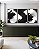 Trio de Quadros Abstrato Preto e Branco Arte Efeito Pintura Canvas Com Moldura - Imagem 2