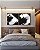 Duo de Quadros Quadrados Abstrato Preto e Branco Arte Efeito Pintura Canvas Com Moldura - Imagem 1
