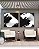 Duo de Quadros Quadrados Abstrato Preto e Branco Arte Efeito Pintura Canvas Com Moldura - Imagem 5