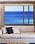 Trio Estilizado de Quadros Mar Calmo em Tons de Azul Canvas Com Moldura - Imagem 2