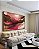 Quadro Horizontal Abstrato Cores Dourado Rosa Marrom Moderno Canvas Com Moldura - Imagem 1
