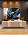 Quadro Horizontal Abstrato Cores Azul Dourado Preto e Branco Arte Canvas com Moldura - Imagem 2