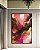 Quadro Vertical Abstrato Cores Dourado Rosa Marrom Moderno Canvas Com Moldura - Imagem 3