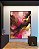 Quadro Vertical Abstrato Cores Dourado Rosa Marrom Moderno Canvas Com Moldura - Imagem 2