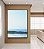 Quadro Vertical Céu Claro Limpo e Mar Azul Calmo Natureza Canvas com Moldura - Imagem 2