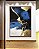 Quadro Vertical Abstrato Cores Azul Dourado Preto e Branco Arte Canvas com Moldura - Imagem 3