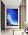 Quadro Vertical Abstrato Azul Branco Ondas Listras Moderno Canvas Com Moldura - Imagem 4