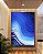 Quadro Vertical Abstrato Azul Branco Ondas Listras Moderno Canvas Com Moldura - Imagem 5
