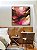 Quadro Quadrado Abstrato Cores Dourado Rosa Marrom Moderno Canvas Com Moldura - Imagem 5