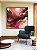 Quadro Quadrado Abstrato Cores Dourado Rosa Marrom Moderno Canvas Com Moldura - Imagem 1