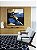Quadro Quadrado Abstrato Cores Azul Dourado Preto e Branco Arte Canvas com Moldura - Imagem 5