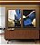 Duo de Quadros Abstrato Cores Azul Dourado Preto e Branco Arte Canvas com Moldura - Imagem 5