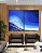 Duo de Quadros Abstrato Azul Branco Ondas Listras Moderno Canvas Com Moldura - Imagem 3