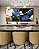 Duo de Quadros Quadrados Abstrato Cores Azul Dourado Preto e Branco Arte Canvas com Moldura - Imagem 4