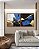 Duo de Quadros Quadrados Abstrato Cores Azul Dourado Preto e Branco Arte Canvas com Moldura - Imagem 1