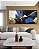 Duo de Quadros Quadrados Abstrato Cores Azul Dourado Preto e Branco Arte Canvas com Moldura - Imagem 3