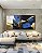 Duo de Quadros Quadrados Abstrato Cores Azul Dourado Preto e Branco Arte Canvas com Moldura - Imagem 5