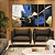 Trio de Quadros Estilizados Abstrato Cores Azul Dourado Preto e Branco Arte Canvas com Moldura - Imagem 2