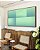 Quadro Horizontal Abstrato Geométrico Degradê Turquesa Arte Canvas Com Moldura - Imagem 4