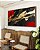 Quadro Horizontal Arte Vermelho Preto Dourado Efeito Pintura Abstrato Canvas Moldura - Imagem 2