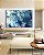 Quadro Horizontal Abstrato Azul Dourado efeito Mármore Arte Canvas Moldura - Imagem 5
