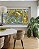 Quadro Horizontal Abstrato Turquesa Dourado Arte Fluida Canvas Moldura - Imagem 1