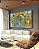 Quadro Horizontal Abstrato Turquesa Dourado Arte Fluida Canvas Moldura - Imagem 2