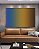 Quadro Horizontal Abstrato Degradê Azul Ocre Marrom Arte Canvas Moldura - Imagem 1