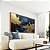 Quadro Horizontal Abstrato Azul Dourado Preto Efeito Pintura Arte Canvas Moldura - Imagem 4