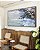 Quadro Horizontal Mar Azul e Praia com Pedras Natureza Arte Canvas Moldura - Imagem 1
