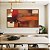 Quadro Horizontal Abstrato Vermelho Laranja Marrom com Efeito Arte Canvas Moldura - Imagem 4