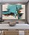 Quadro Horizontal Abstrato Turquesa Marrom Madeira Branco Arte Canvas Moldura - Imagem 2
