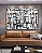 Quadro Horizontal Abstrato Preto e Branco Efeito Pintura Arte Canvas Moldura - Imagem 1