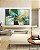 Quadro Horizontal Abstrato Em tons de Turquesa Verde e Dourado Arte Canvas Moldura - Imagem 5