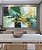 Quadro Horizontal Abstrato Em tons de Turquesa Verde e Dourado Arte Canvas Moldura - Imagem 2