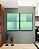 Duo de Quadros Abstrato Geométrico Degradê Turquesa Arte Canvas Com Moldura - Imagem 1
