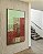 Quadro Vertical Abstrato Verde Vermelho Telha Efeito Concreto Rústico Canvas Moldura - Imagem 3
