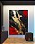 Quadro Vertical Arte Vermelho Preto Dourado Efeito Pintura Abstrato Canvas Moldura - Imagem 2