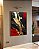 Quadro Vertical Arte Vermelho Preto Dourado Efeito Pintura Abstrato Canvas Moldura - Imagem 4