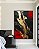 Quadro Vertical Arte Vermelho Preto Dourado Efeito Pintura Abstrato Canvas Moldura - Imagem 1