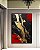 Quadro Vertical Arte Vermelho Preto Dourado Efeito Pintura Abstrato Canvas Moldura - Imagem 3