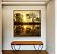 Quadro Quadrado Reflexo de Natureza Pôr do Sol no Lago Árvores Canvas Moldura - Imagem 3