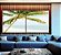 Duo de Quadros Quadrados Coqueiro em Praia de Mar Azul Turquesa Natureza Canvas Moldura - Imagem 1