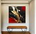 Quadro Quadrado Arte Vermelho Preto Dourado Efeito Pintura Abstrato Canvas Moldura - Imagem 1