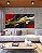 Trio de Quadros Arte Vermelho Preto Dourado Efeito Pintura Abstrato Canvas Moldura - Imagem 3