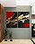 Duo de Quadros Arte Vermelho Preto Dourado Efeito Pintura Abstrato Canvas Moldura - Imagem 2