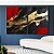Duo de Quadros Arte Vermelho Preto Dourado Efeito Pintura Abstrato Canvas Moldura - Imagem 1